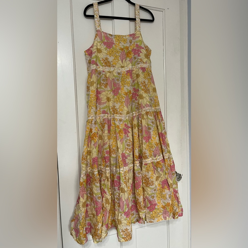 American Eagle Outfitters Floral Maxi Dress - Pink and Yellow